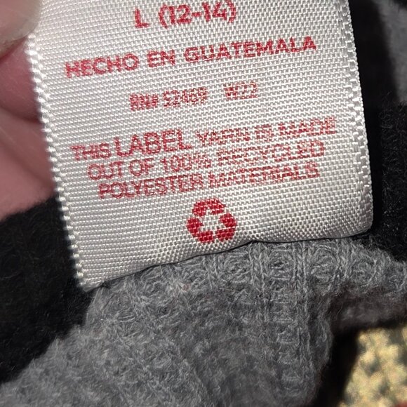 Merry Christmas" Plaid Tree PJ Set | Thermal Raglan Top & Fleece Pants | Size L - Picture 5 of 9